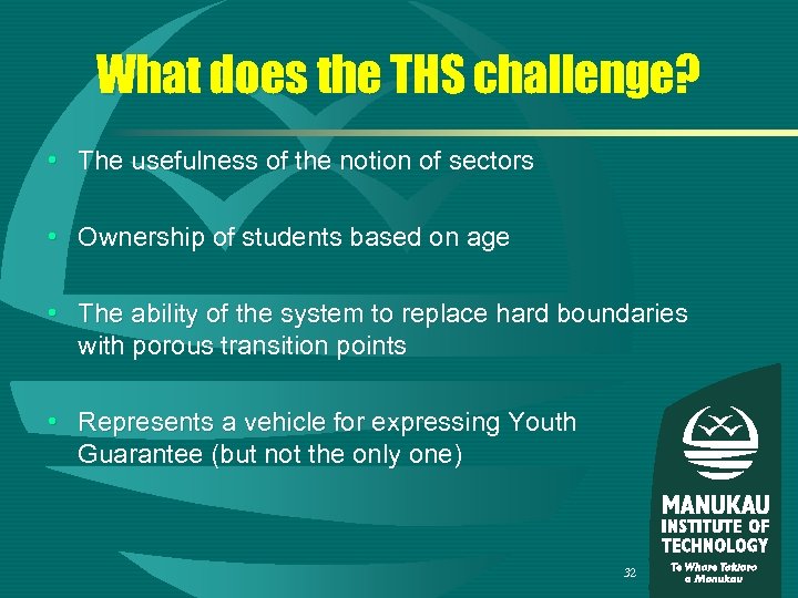 What does the THS challenge? • The usefulness of the notion of sectors •