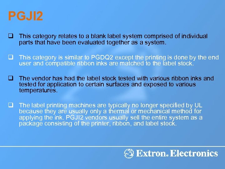 PGJI 2 q This category relates to a blank label system comprised of individual