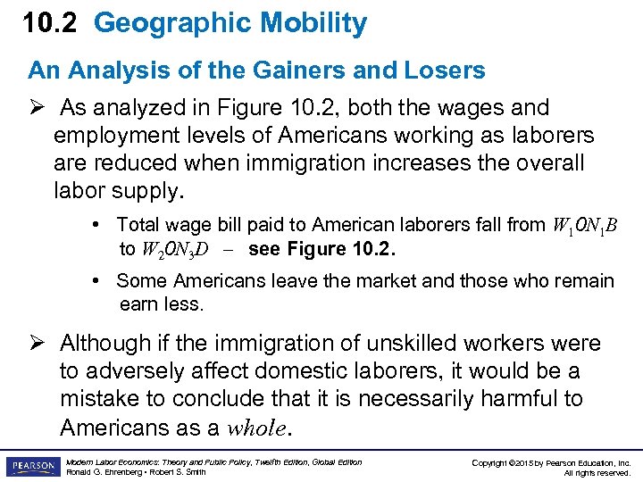 10. 2 Geographic Mobility An Analysis of the Gainers and Losers Ø As analyzed