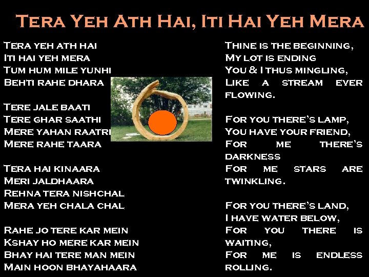 Tera Yeh Ath Hai, Iti Hai Yeh Mera Tera yeh ath hai Iti hai