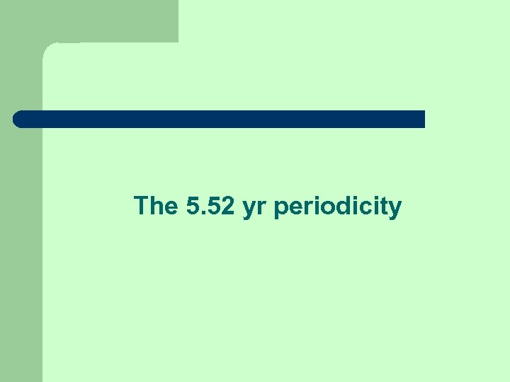 The 5. 52 yr periodicity 