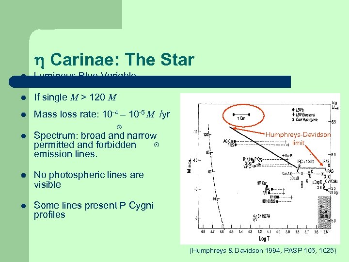  Carinae: The Star l Luminous Blue Variable l If single M > 120