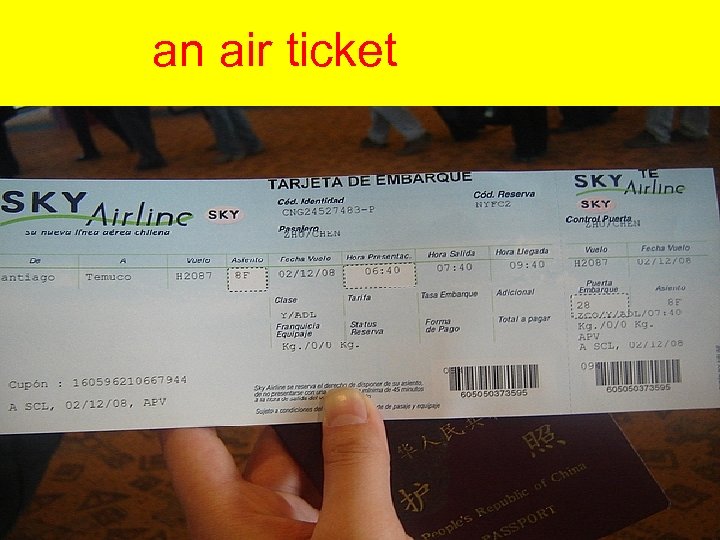 an air ticket 