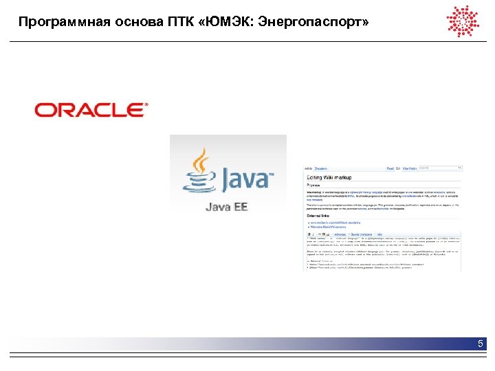 Программная основа ПТК «ЮМЭК: Энергопаспорт» 5 