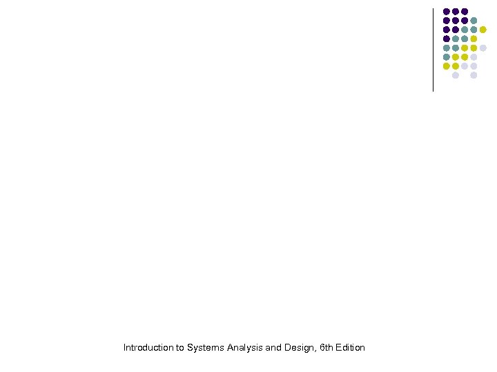 Introduction to Systems Analysis and Design, 6 th Edition 