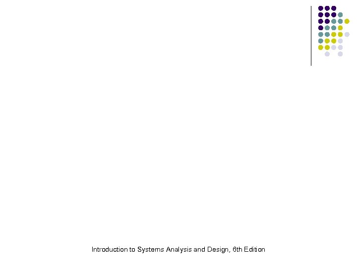 Introduction to Systems Analysis and Design, 6 th Edition 