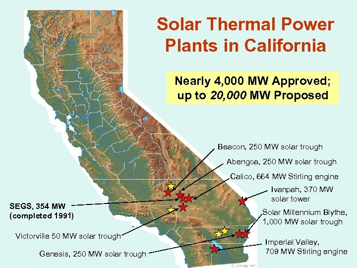 Solar Thermal Power Plants in California Nearly 4, 000 MW Approved; up to 20,