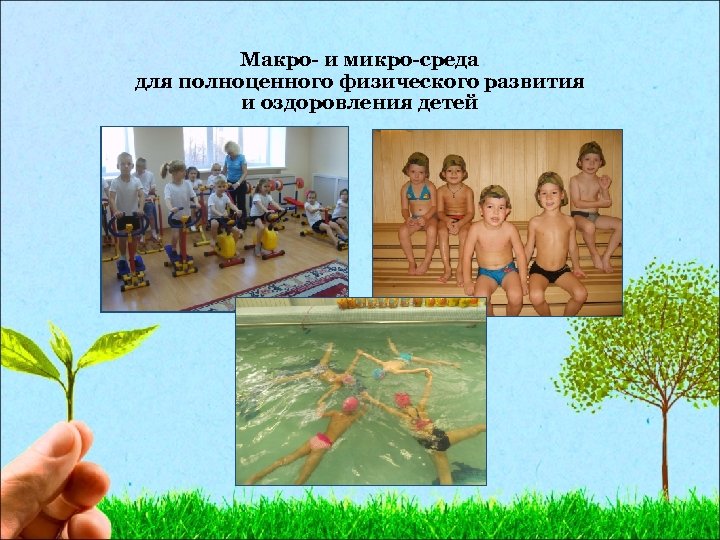 Макро- и микро-среда для полноценного физического развития и оздоровления детей 