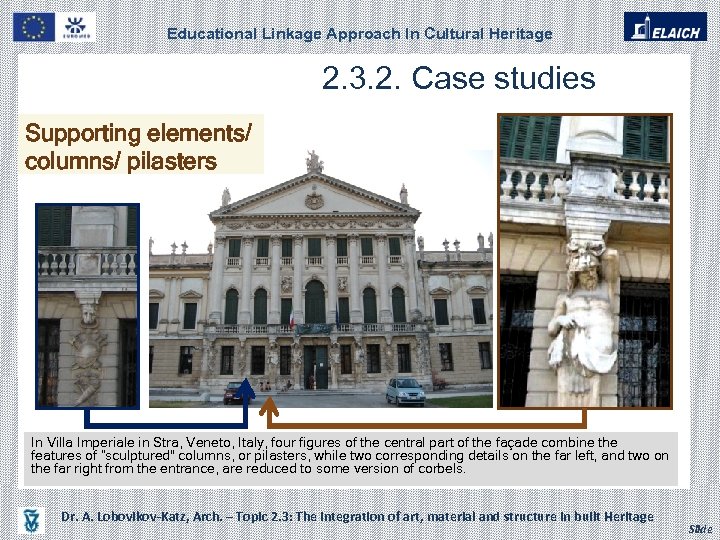 Educational Linkage Approach In Cultural Heritage 2. 3. 2. Case studies Supporting elements/ columns/
