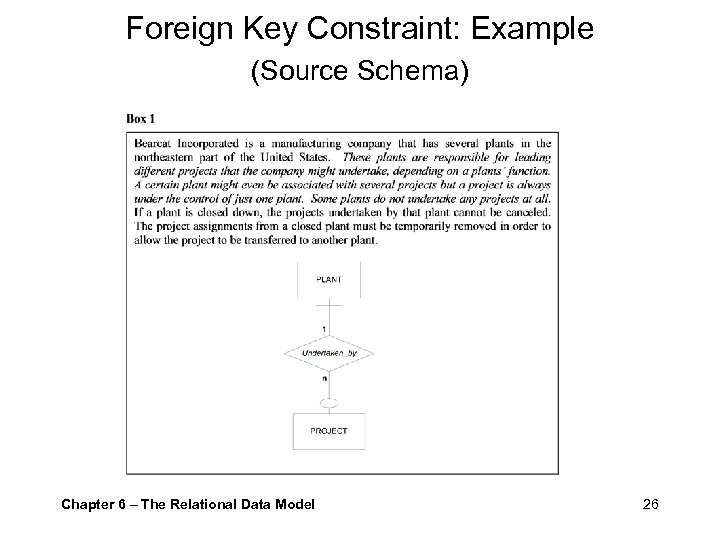 Foreign Key Constraint: Example (Source Schema) Chapter 6 – The Relational Data Model 26