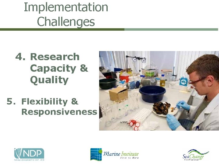 Implementation Challenges 4. Research Capacity & Quality 5. Flexibility & Responsiveness 