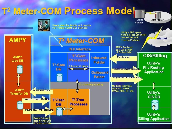 T 2 Meter-COM Process Model Trading Partner Users view file details and reports via
