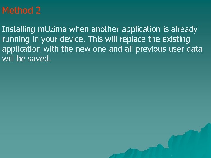 Method 2 Installing m. Uzima when another application is already running in your device.