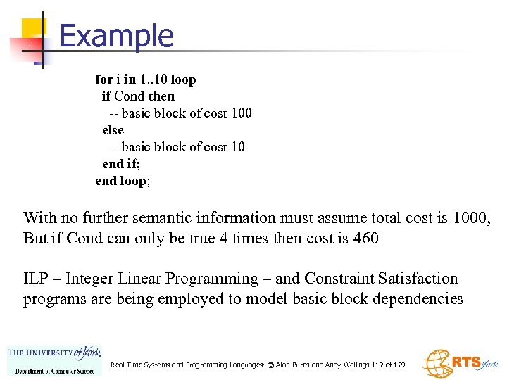 Example for i in 1. . 10 loop if Cond then -- basic block