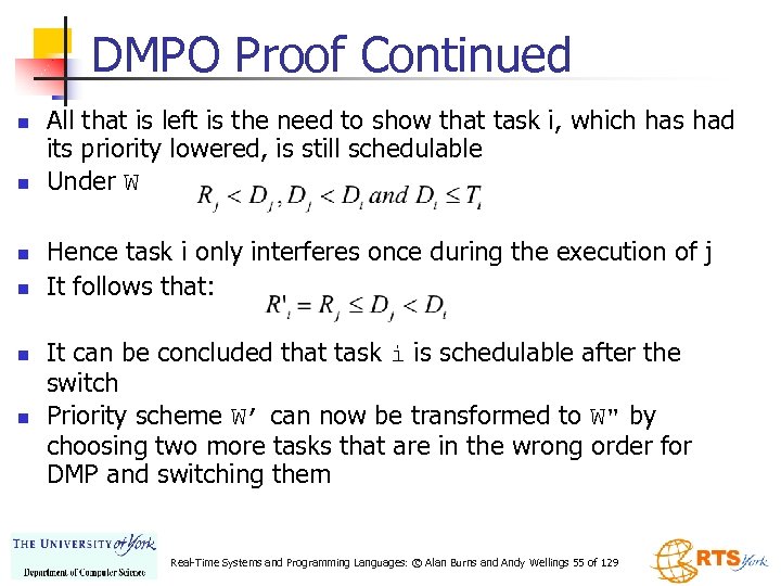 DMPO Proof Continued n n n All that is left is the need to