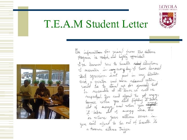 T. E. A. M Student Letter 