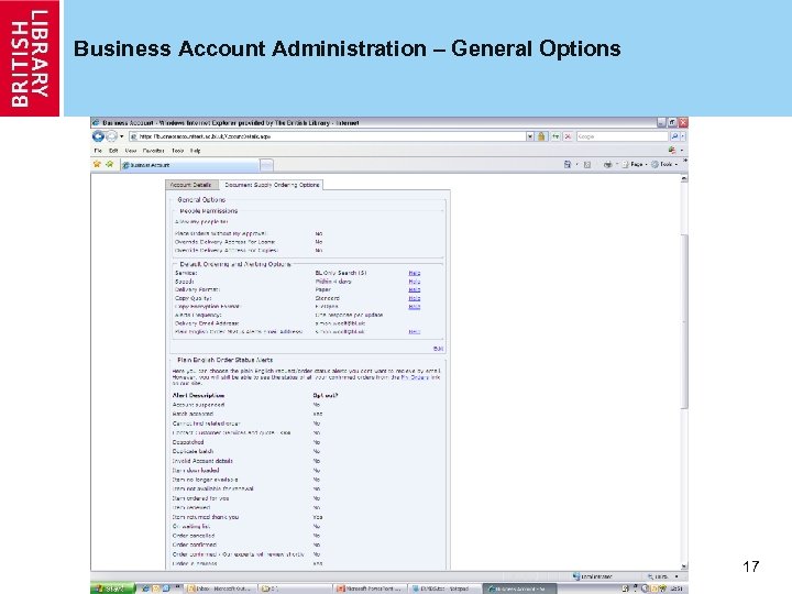 Business Account Administration – General Options 17 
