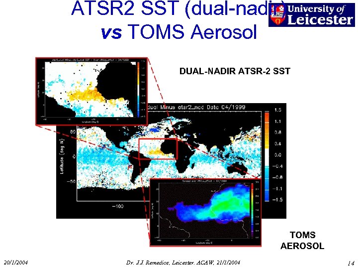 ATSR 2 SST (dual-nadir) vs TOMS Aerosol DUAL-NADIR ATSR-2 SST TOMS AEROSOL 20/1/2004 Dr.