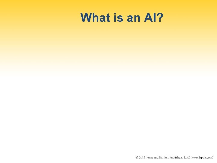 What is an AI? 