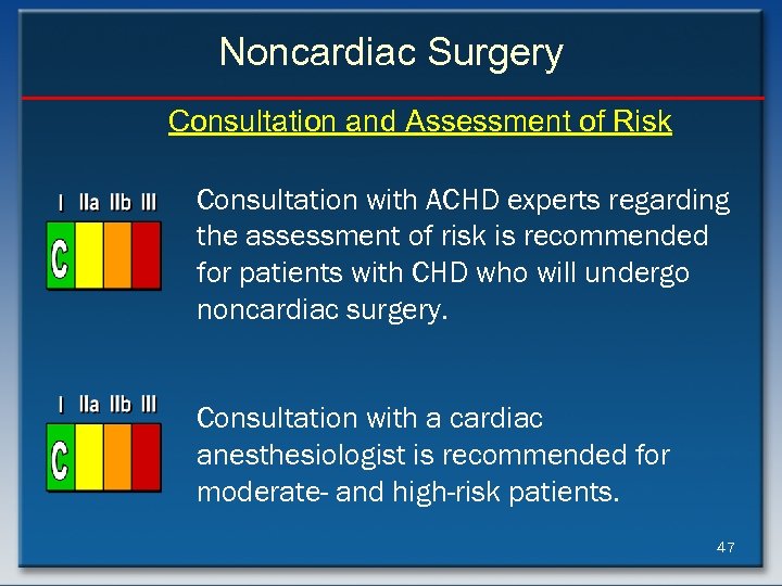 Noncardiac Surgery Consultation and Assessment of Risk Consultation with ACHD experts regarding the assessment