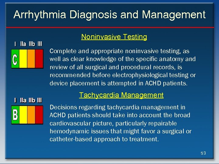 Arrhythmia Diagnosis and Management Noninvasive Testing Complete and appropriate noninvasive testing, as well as