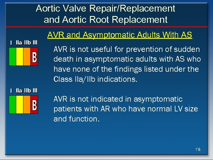 Aortic Valve Repair/Replacement and Aortic Root Replacement AVR and Asymptomatic Adults With AS I