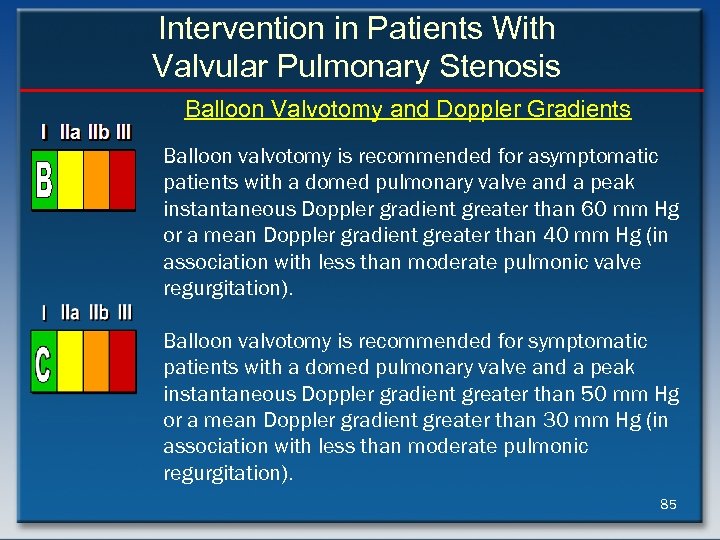 Intervention in Patients With Valvular Pulmonary Stenosis Balloon Valvotomy and Doppler Gradients Balloon valvotomy