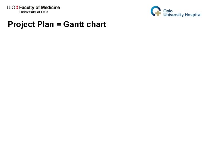 Project Plan = Gantt chart 