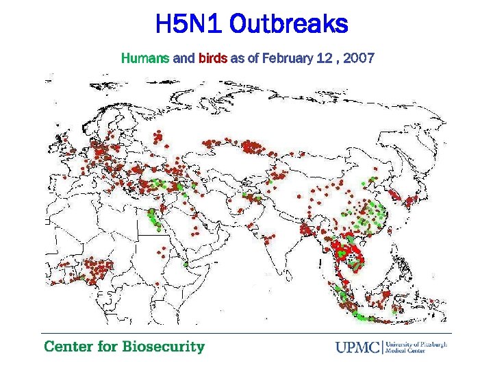 H 5 N 1 Outbreaks Humans and birds as of February 12 , 2007
