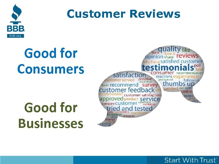 Customer Reviews Good for Consumers Good for Businesses 