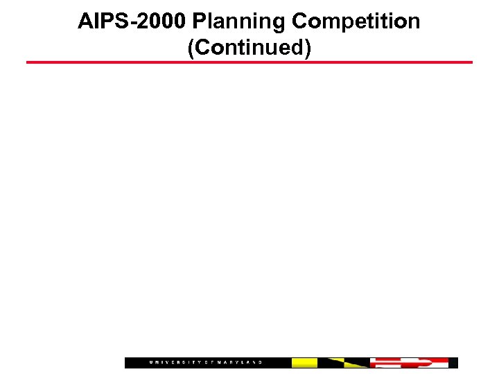 AIPS-2000 Planning Competition (Continued) 