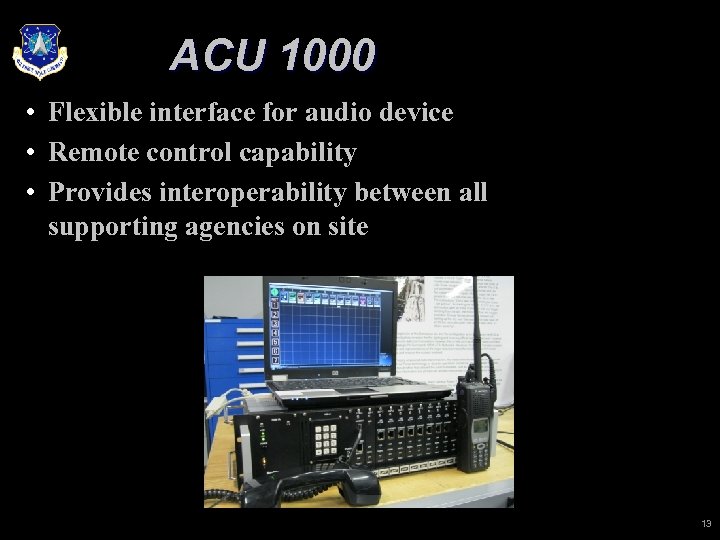 ACU 1000 • Flexible interface for audio device • Remote control capability • Provides