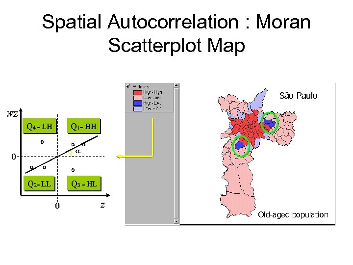 Spatial Autocorrelation : Moran Scatterplot Map São Paulo WZ Q 4 = LH Q