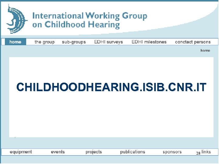 CHILDHOODHEARING. ISIB. CNR. IT 28 