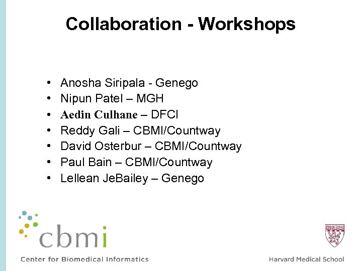 Collaboration - Workshops • • Anosha Siripala - Genego Nipun Patel – MGH Aedin