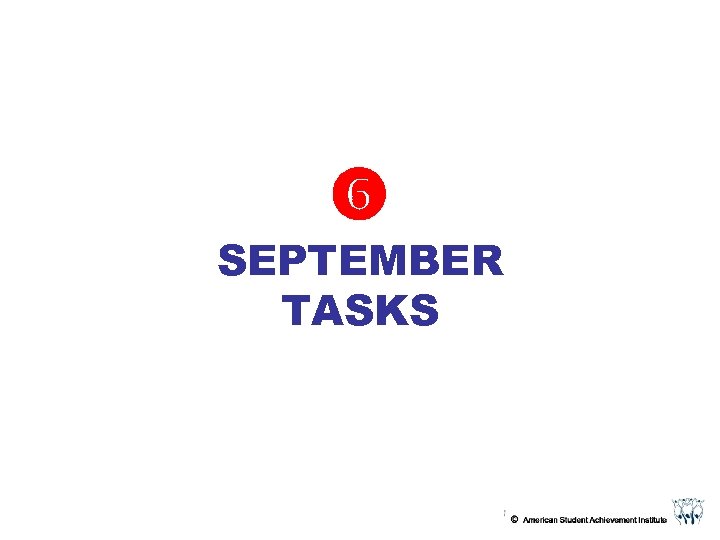  SEPTEMBER TASKS 