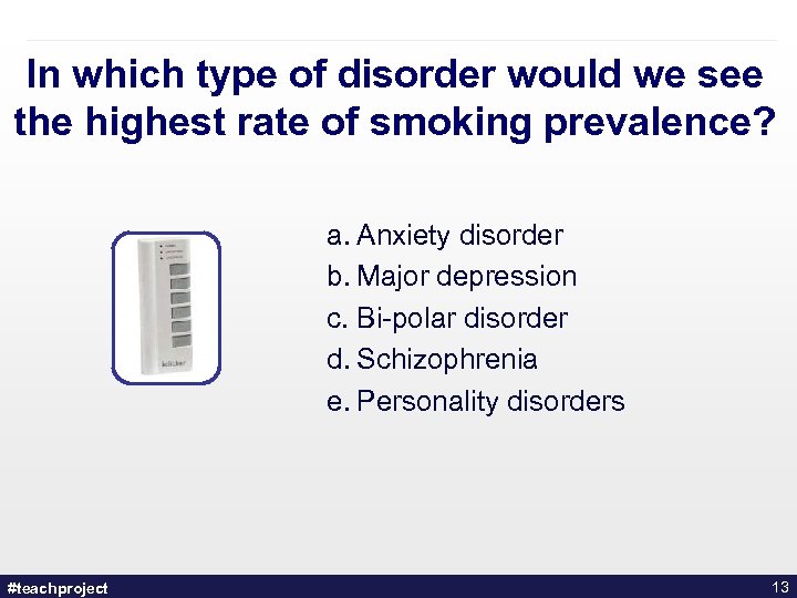In which type of disorder would we see the highest rate of smoking prevalence?