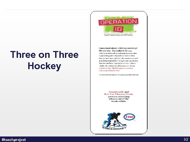 Three on Three Hockey #teachproject 92 