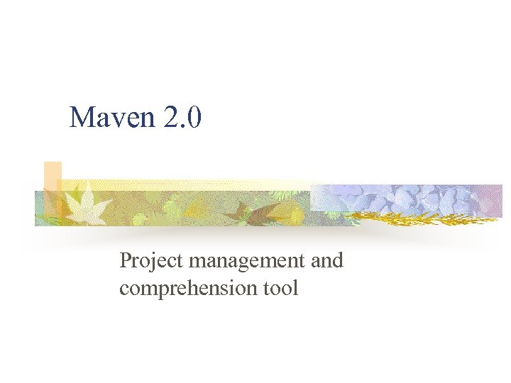 Maven 2. 0 Project management and comprehension tool 