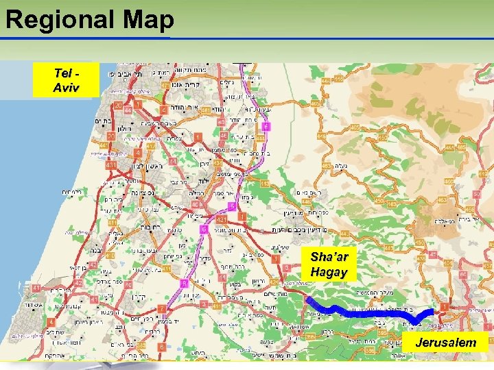 Regional Map Tel Aviv Sha’ar Hagay Jerusalem 2 