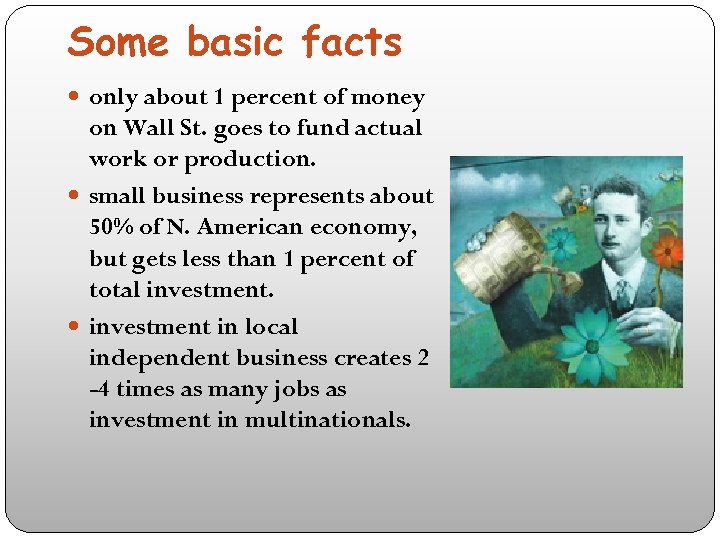 Some basic facts only about 1 percent of money on Wall St. goes to