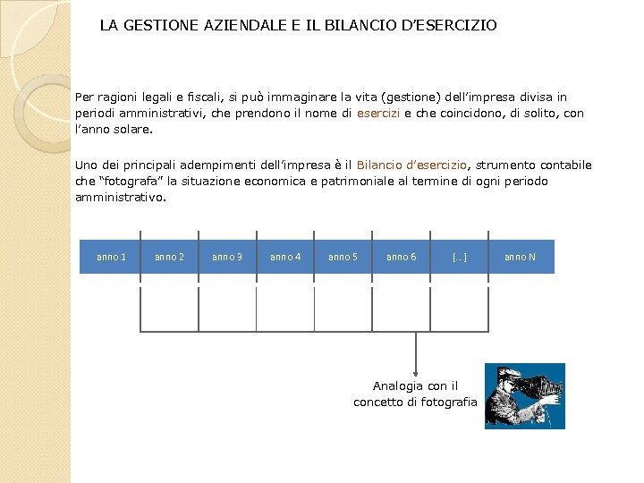 LA GESTIONE AZIENDALE E IL BILANCIO D’ESERCIZIO Per ragioni legali e fiscali, si può