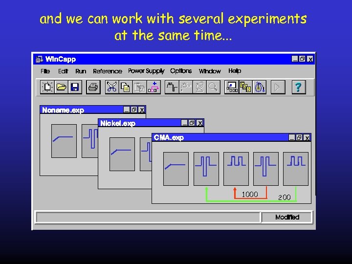and we can work with several experiments at the same time. . . x