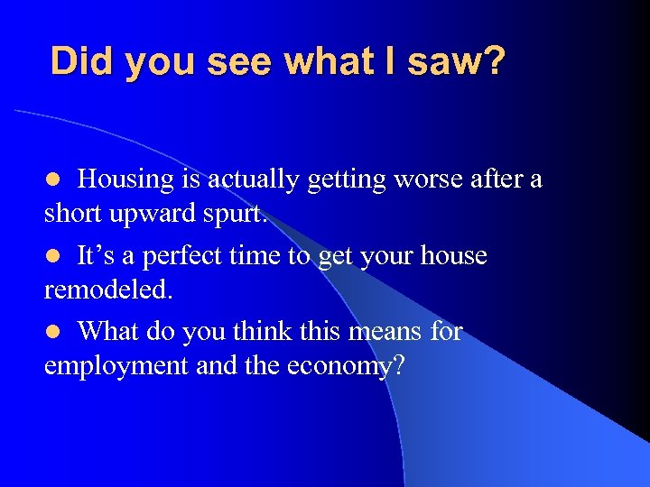 Did you see what I saw? Housing is actually getting worse after a short