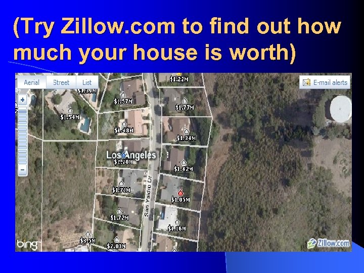 (Try Zillow. com to find out how much your house is worth) 
