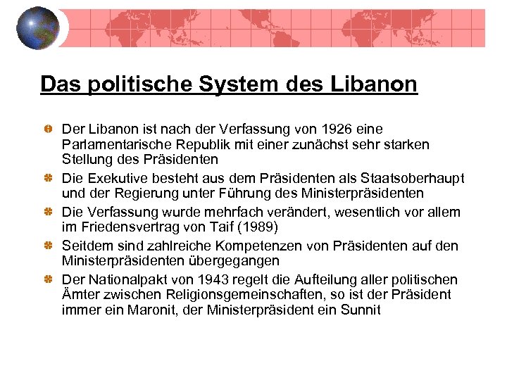 Der Libanon Prasentation Fur Die Sitzung Des Juso