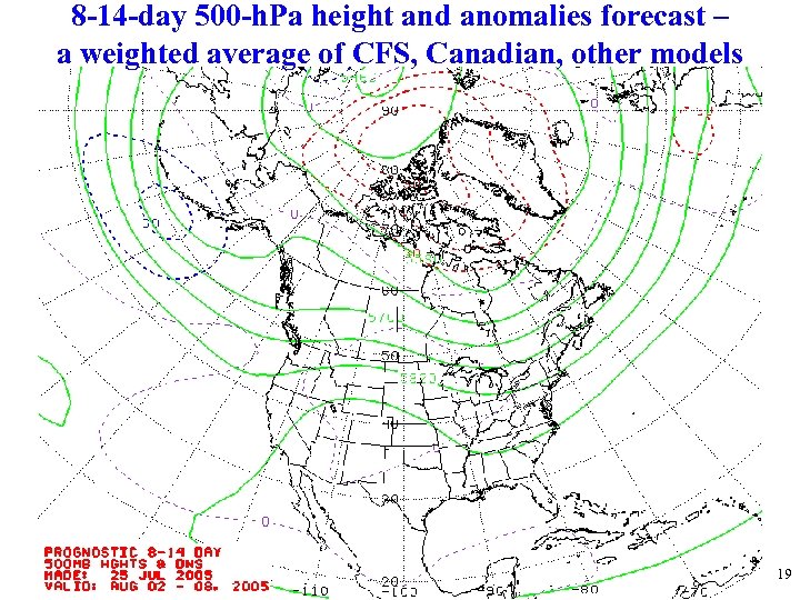 8 -14 -day 500 -h. Pa height and anomalies forecast – a weighted average