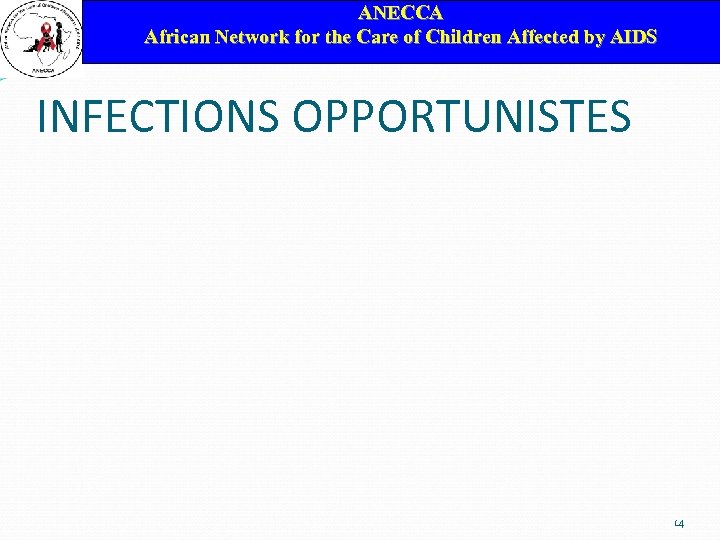 ANECCA African Network for the Care of Children Affected by AIDS INFECTIONS OPPORTUNISTES 14