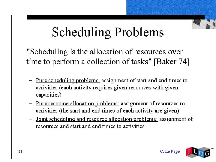 Scheduling Problems 