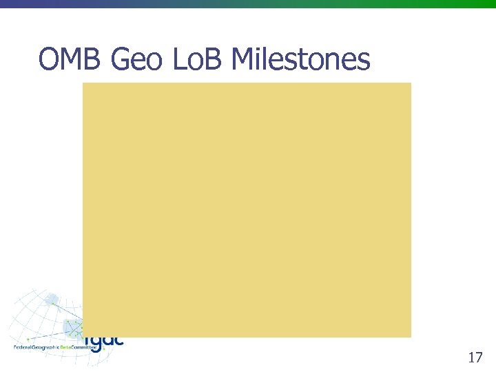 OMB Geo Lo. B Milestones 17 